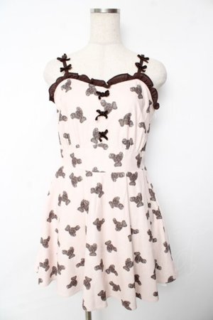 画像: Ank Rouge / くまちゃんキャミワンピース M ベージュ Y-25-11-24-075-CA-OP-SZ-ZY