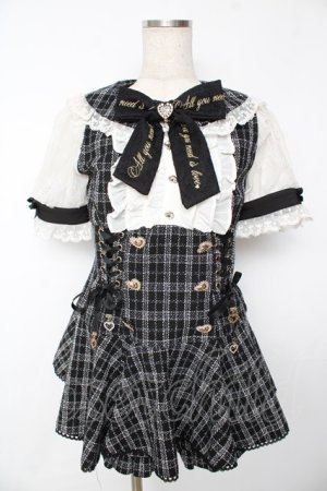 画像: LIZ LISA / メッセージリボンツイードセットアップ 0 黒 Y-25-11-24-077-LO-OP-SZ-ZY