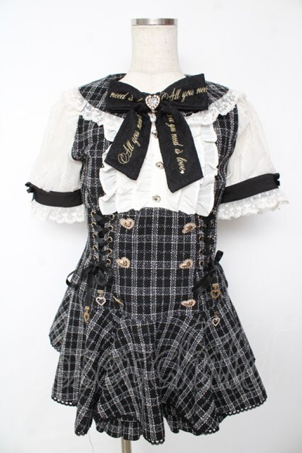 LIZ LISA / メッセージリボンツイードセットアップ 0 黒 Y-25-11-24