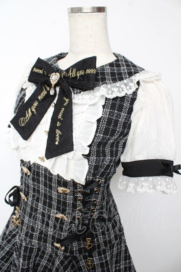 画像3: LIZ LISA / メッセージリボンツイードセットアップ 0 黒 Y-25-11-24-077-LO-OP-SZ-ZY (3)