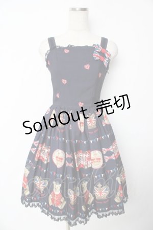 画像: Innocent World / テディベアパレードジャンパースカート  ネイビー Y-25-11-24-081-IW-OP-SZ-ZY