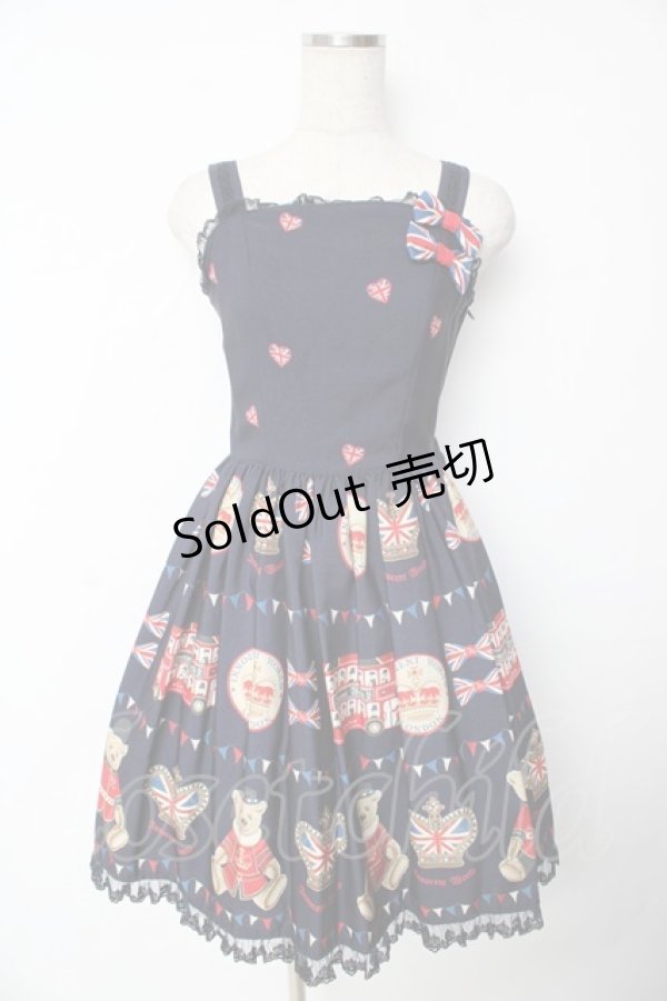 画像1: Innocent World / テディベアパレードジャンパースカート  ネイビー Y-25-11-24-081-IW-OP-SZ-ZY (1)