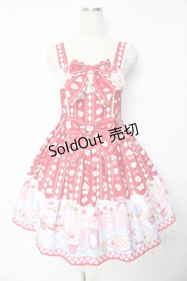 画像1: Angelic Pretty / Diner Dollジャンパースカート  赤 Y-25-11-24-090-AP-OP-SZ-ZY (1)