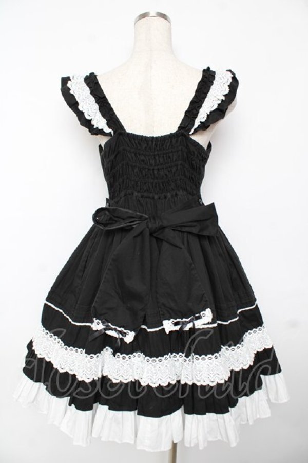 Angelic Pretty / Sweetフリルジャンパースカート 黒×白 Y-25-11-24