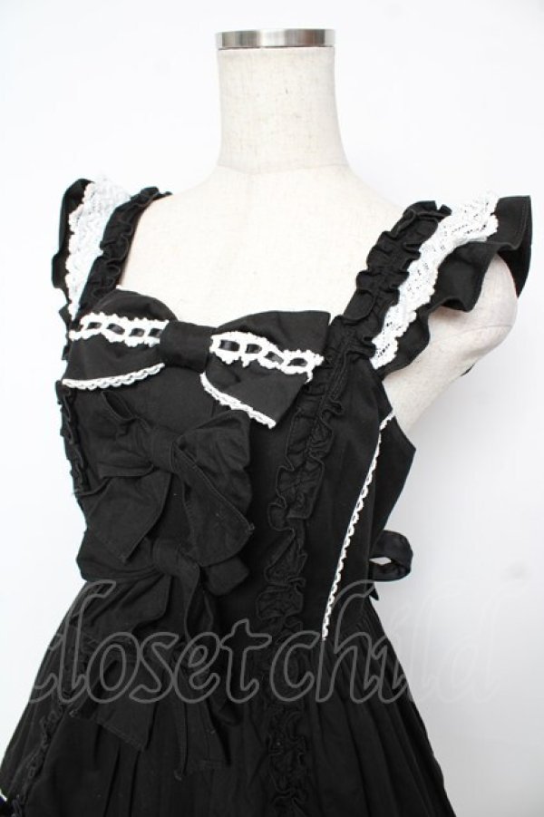 Angelic Pretty / Sweetフリルジャンパースカート 黒×白 Y-25-11-24