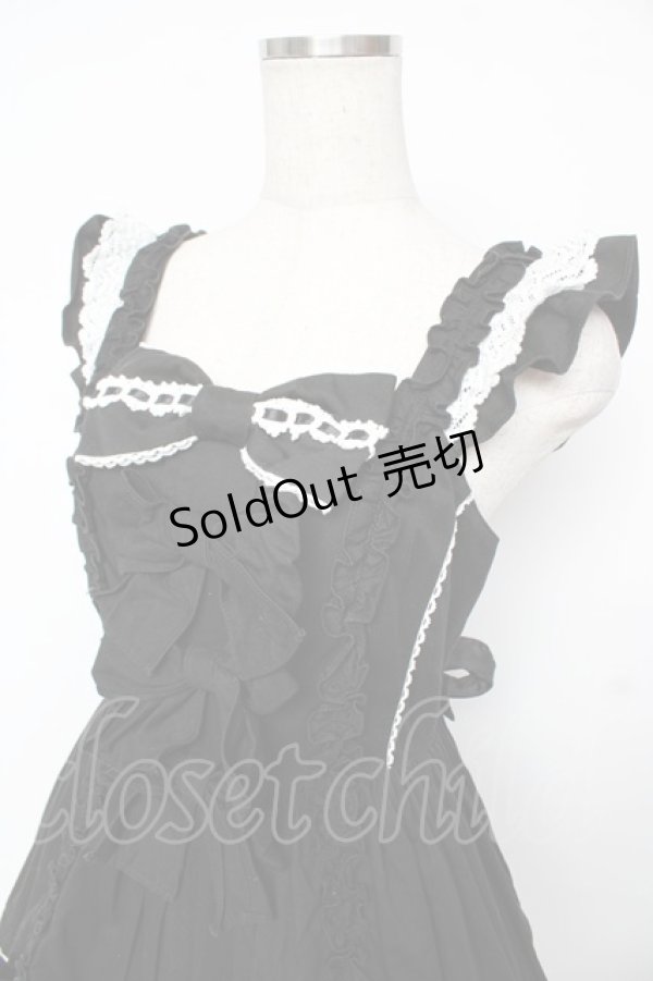 画像3: Angelic Pretty / Sweetフリルジャンパースカート  黒×白 Y-25-11-24-094-AP-OP-SZ-ZS (3)