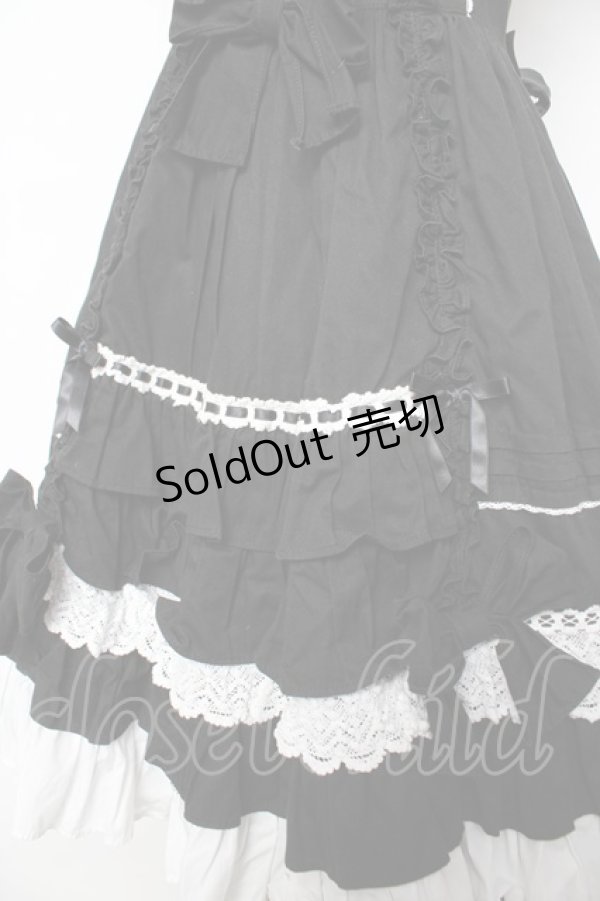 画像4: Angelic Pretty / Sweetフリルジャンパースカート  黒×白 Y-25-11-24-094-AP-OP-SZ-ZS (4)