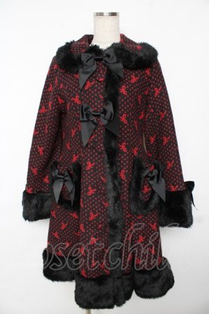 画像: BABY, THE STARS SHINE BRIGHT / Dot Ribbonコート  黒×赤 Y-25-11-24-096-BA-CO-SZ-ZY