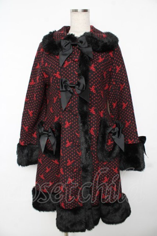 BABY, THE STARS SHINE BRIGHT / Dot Ribbonコート 黒×赤 Y-25-11-24