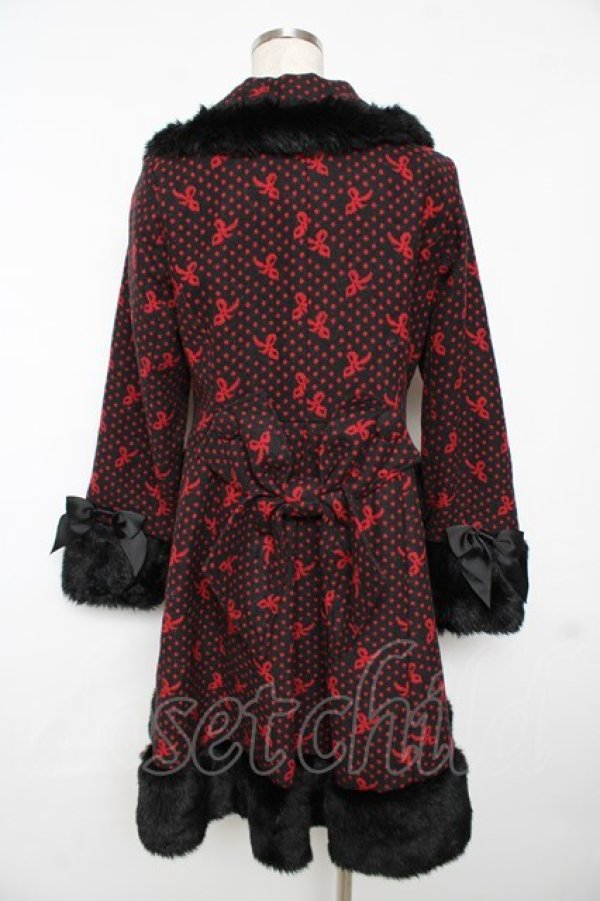 BABY, THE STARS SHINE BRIGHT / Dot Ribbonコート 黒×赤 Y-25-11-24