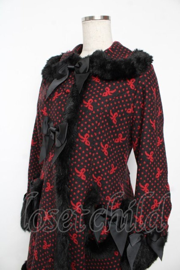画像3: BABY, THE STARS SHINE BRIGHT / Dot Ribbonコート  黒×赤 Y-25-11-24-096-BA-CO-SZ-ZY (3)