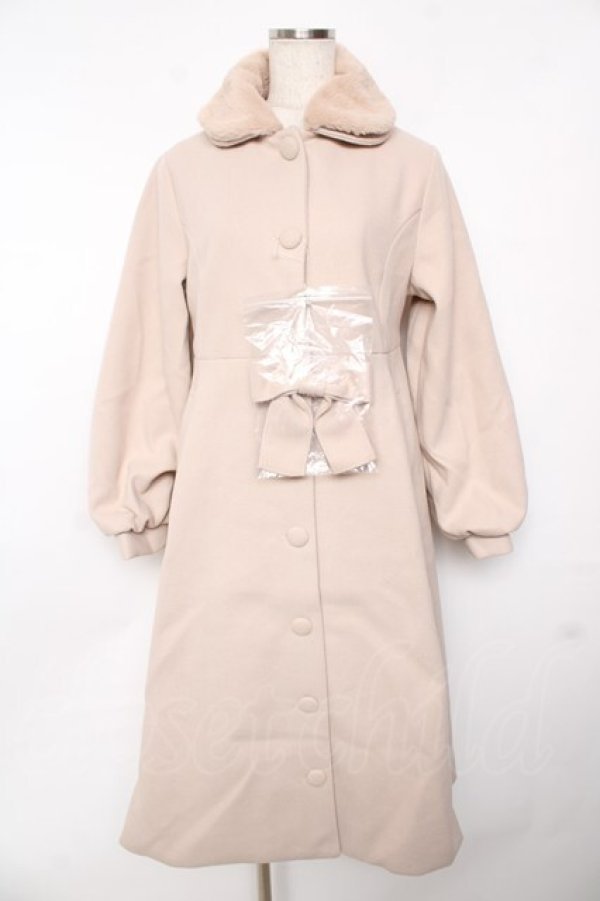 画像1: m petit by misako / AM*リボンコート S 中薄橙 Y-25-11-24-099-LO-JA-SZ-ZY (1)