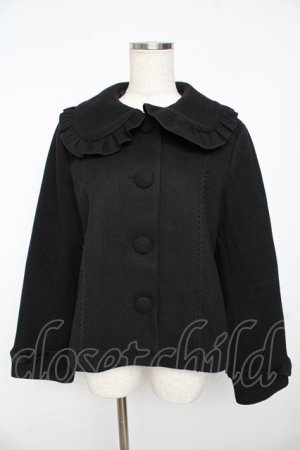 画像: axes femme kawaii / フリルカラーショートコート M 黒 Y-25-11-24-103-AX-CO-SZ-ZY