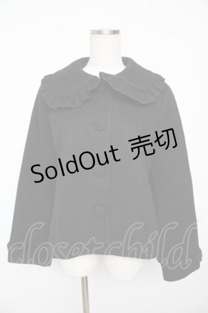 画像: axes femme kawaii / フリルカラーショートコート M 黒 Y-25-11-24-103-AX-CO-SZ-ZY