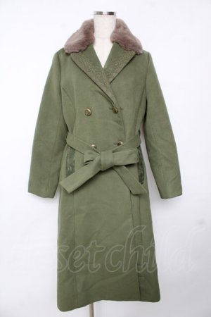 画像: axes femme / テーラー襟コート M グリーン Y-25-11-24-107-AX-CO-SZ-ZY