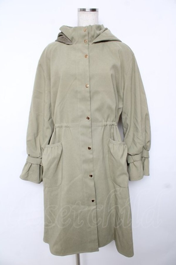 画像1: axes femme / バックプリーツロングモッズ M カーキ Y-25-11-24-109-AX-CO-SZ-ZI (1)