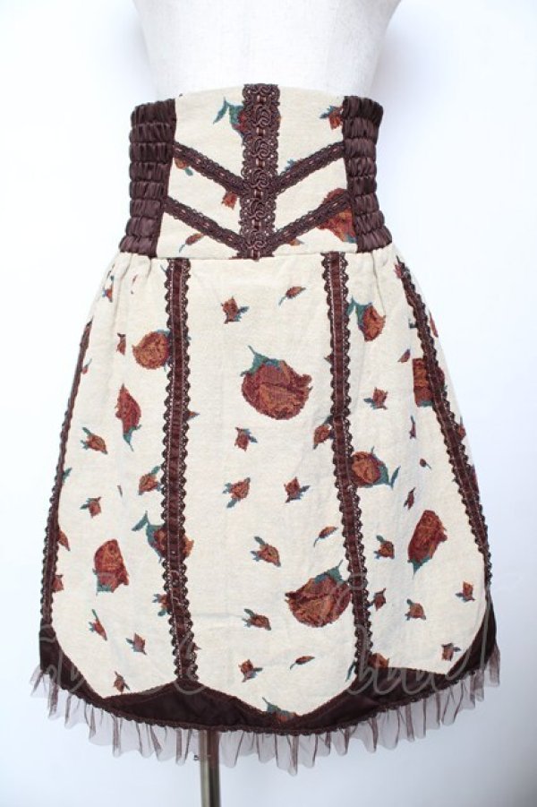 画像1: axes femme NOSTALGIE / バラゴブランハイウエストスカート M 生成り Y-25-11-24-111-AX-SK-SZ-ZI (1)