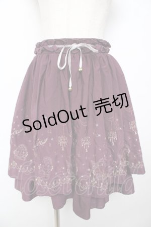 画像: axes femme / 夜空刺繍スカート  ワイン Y-25-11-24-115-AX-SK-SZ-ZY