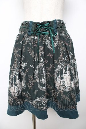 画像: axes femme / シャンデリアプリントスカート  グリーン Y-25-11-24-117-AX-SK-SZ-ZY