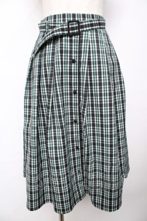 画像: Fi.n.t / フロント釦ミドル丈チェックスカート F グリーン Y-25-11-24-121-CA-SK-SZ-ZY