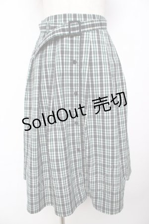 画像: Fi.n.t / フロント釦ミドル丈チェックスカート F グリーン Y-25-11-24-121-CA-SK-SZ-ZY