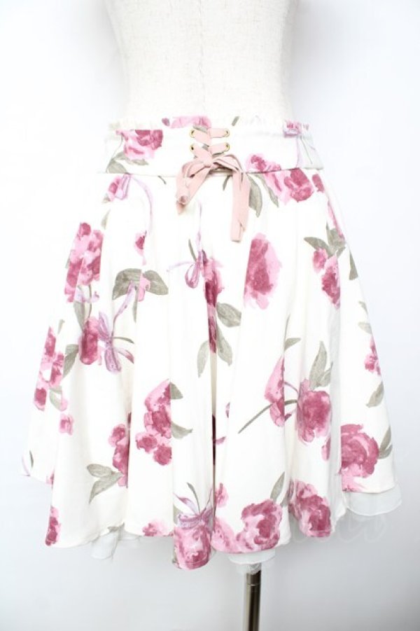 画像2: mille fille closet by LODISPOTTO / ロイヤルビッグローズスカート M アイボリー Y-25-11-24-122-LO-SK-SZ-ZY (2)