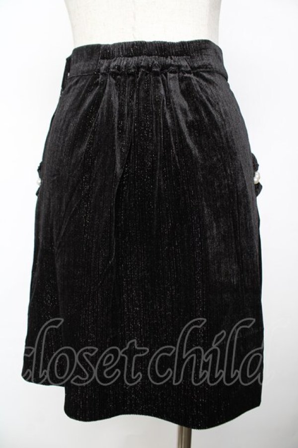 画像2: axes femme POETIQUE / ベロアミニスカート M 黒 Y-25-11-24-123-AX-SK-SZ-ZI (2)