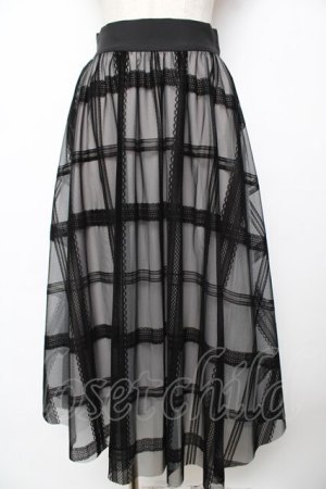 画像: evelyn / シアー重ねスカート  黒 Y-25-11-24-126-LO-SK-SZ-ZY