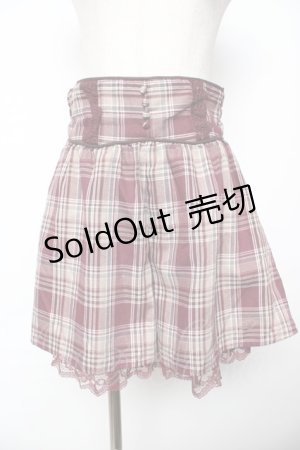 画像: axes femme / チェックショートパンツ  ワイン Y-25-11-24-128-AX-PA-SZ-ZI