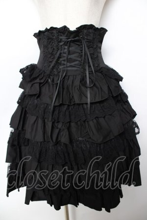 画像: ATELIER PIERROT / Layered Petals Corset Skirt  ブラック Y-25-11-24-131-EL-SK-SZ-ZY