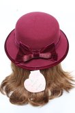 画像1: m petit by misako / NINA'Sコラボリボンカンカン帽  ワイン Y-25-11-24-014-LO-AC-SZ-ZY (1)