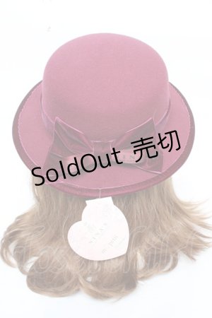 画像: m petit by misako / NINA'Sコラボリボンカンカン帽  ワイン Y-25-11-24-014-LO-AC-SZ-ZY