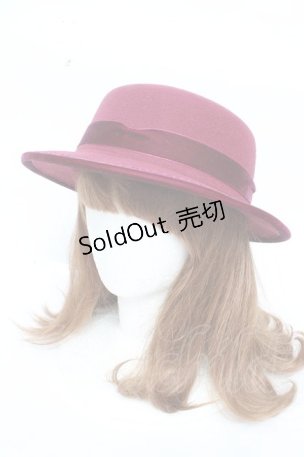 画像2: m petit by misako / NINA'Sコラボリボンカンカン帽  ワイン Y-25-11-24-014-LO-AC-SZ-ZY (2)