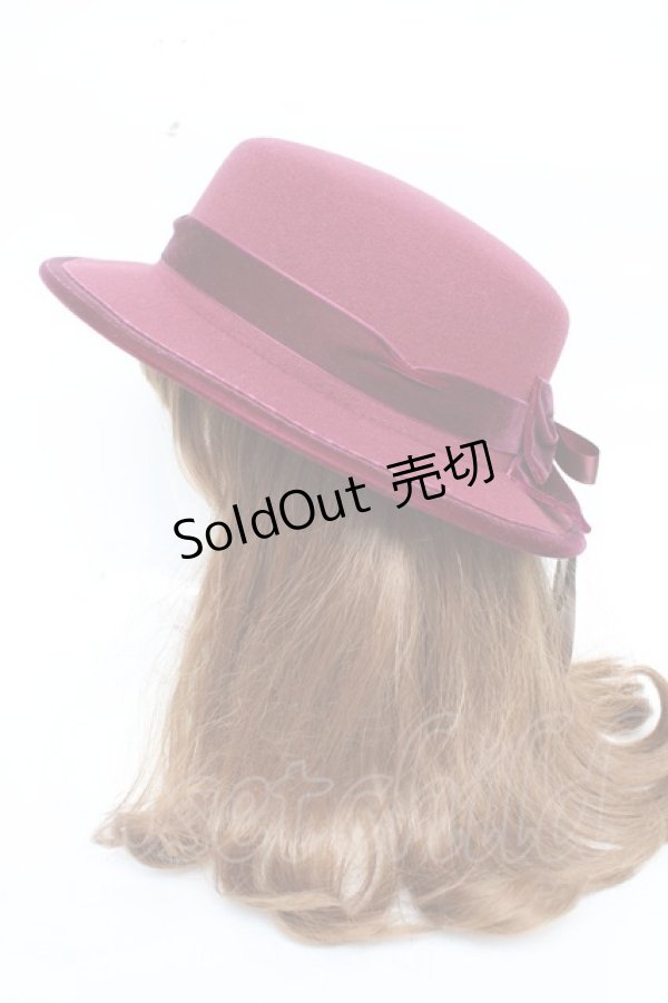 画像3: m petit by misako / NINA'Sコラボリボンカンカン帽  ワイン Y-25-11-24-014-LO-AC-SZ-ZY (3)