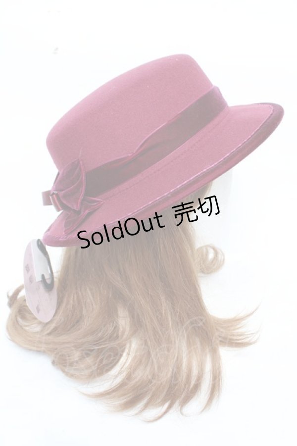 画像4: m petit by misako / NINA'Sコラボリボンカンカン帽  ワイン Y-25-11-24-014-LO-AC-SZ-ZY (4)