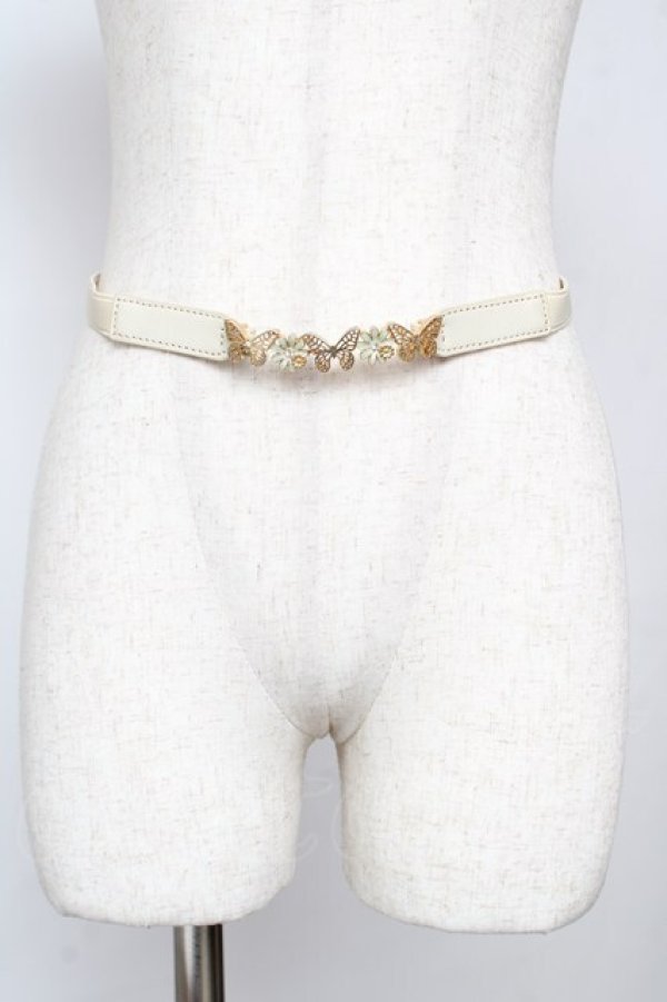 画像1: axes femme / 蝶バックル細ベルト  生成り Y-25-11-24-017-AX-ZA-SZ-ZY (1)