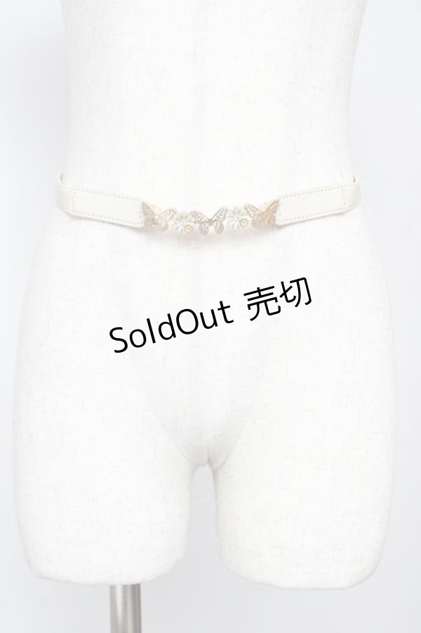 画像1: axes femme / 蝶バックル細ベルト  生成り Y-25-11-24-017-AX-ZA-SZ-ZT444-F005 (1)