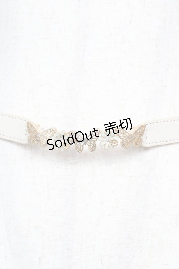 画像2: axes femme / 蝶バックル細ベルト  生成り Y-25-11-24-017-AX-ZA-SZ-ZT444-F005 (2)