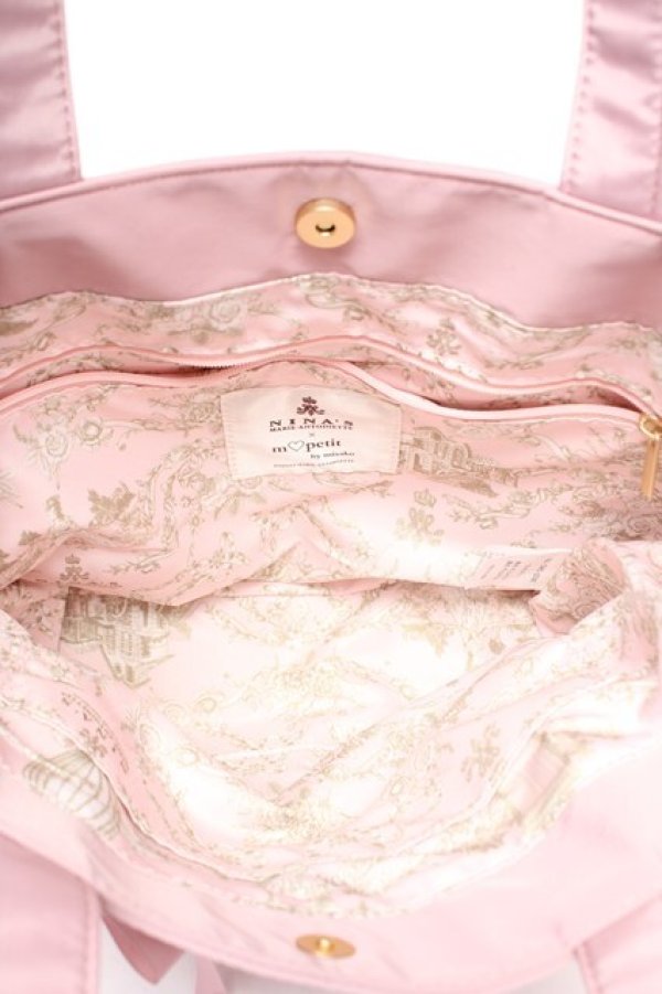 画像3: m petit by misako / NINA’Sコラボリボントートバッグ  中桃 Y-25-11-24-024-LO-BG-SZ-ZY (3)