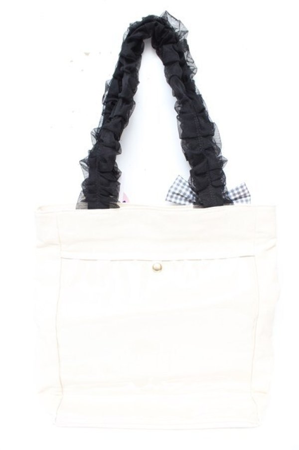 画像2: m petit by misako / AM*リボンツキトート  濃黒 Y-25-11-24-025-LO-BG-SZ-ZY (2)