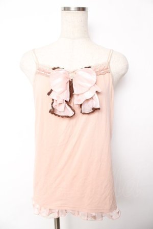 画像: axes femme / BIGリボンキャミソール  ピンク Y-25-11-24-031-AX-TO-SZ-ZY