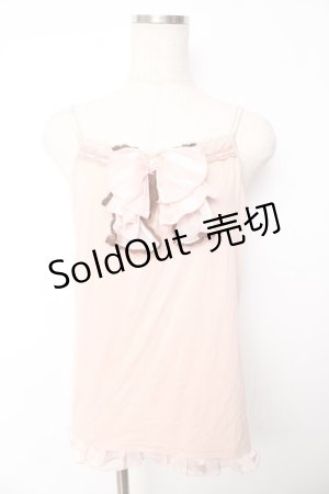 画像: axes femme / BIGリボンキャミソール  ピンク Y-25-11-24-031-AX-TO-SZ-ZY