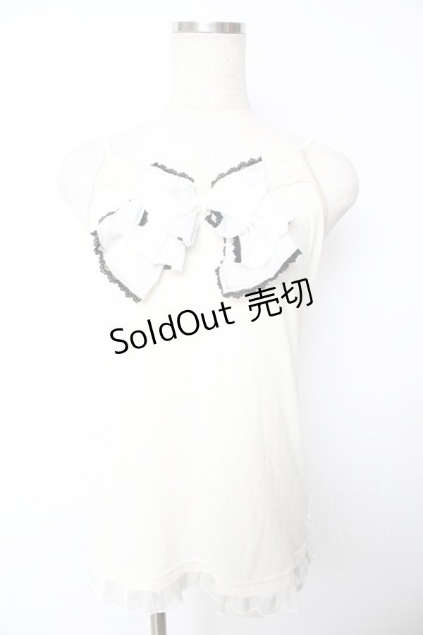 画像1: axes femme / BIGリボンキャミソール  生成り Y-25-11-24-032-AX-TO-SZ-ZY (1)