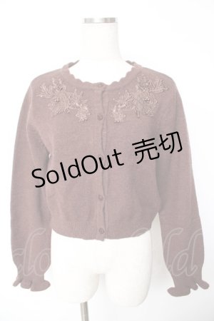 画像: m petit by misako / AM バラレースニットカーディガン M 中茶 Y-25-11-24-038-LO-TO-SZ-ZY