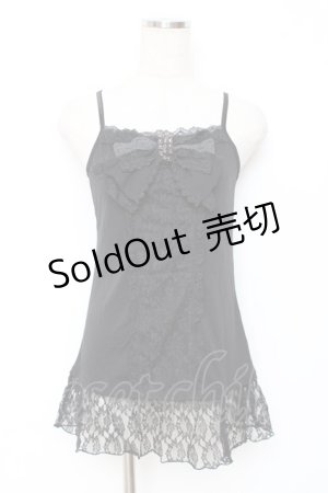 画像: axes femme / /レースリボンキャミソール M 黒 Y-25-11-26-029-AX-TO-SZ-ZY