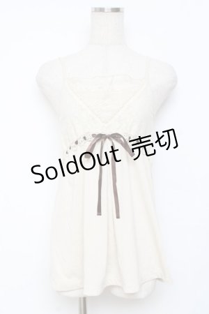 画像: axes femme / はしごレースリボンキャミソール M 生成り Y-25-11-26-035-AX-TO-SZ-ZY