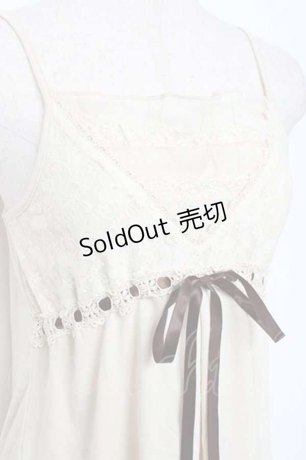 画像3: axes femme / はしごレースリボンキャミソール M 生成り Y-25-11-26-035-AX-TO-SZ-ZY (3)