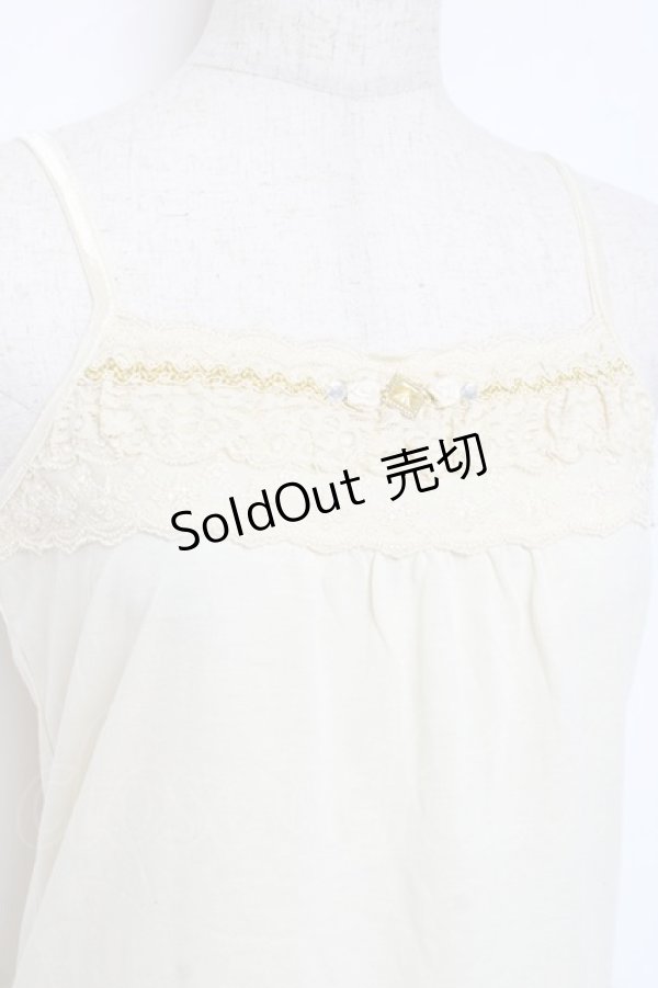 画像3: axes femme / レース×ビジューキャミ M 生成り Y-25-11-26-039-AX-TO-SZ-ZI (3)