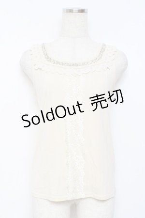 画像: axes femme / ビーズラインタンクトップ M 生成り Y-25-11-26-040-AX-BL-SZ-ZY