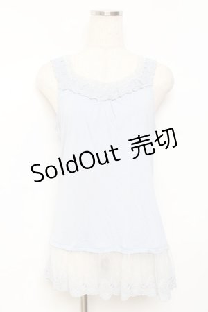画像: axes femme / 裾レースホルター付きタンクトップ M サックス Y-25-11-26-043-AX-TO-SZ-ZY